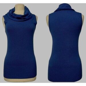 The Limited Royal Blue Cowl Neck Sleeveless Pullover Top Rayon & Nylon Sz Small